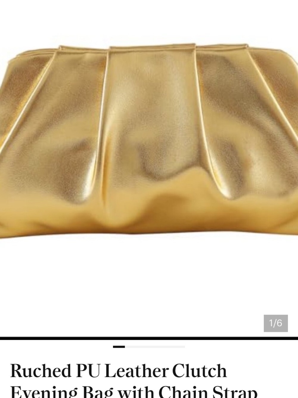 Metallic Brilliant Yellow Gold Vegan Evening Bag Clutch Chain Strap Wedding Club